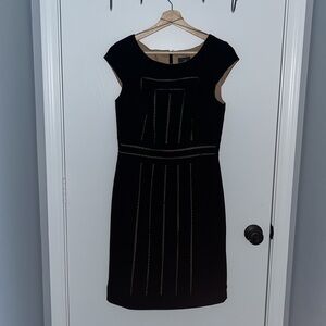 ADRIANNA PAPELL Black Cutout Sheath Dress Womens 8